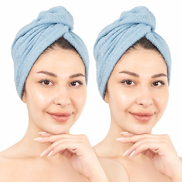 HAMMETEX Turban-Handtuch "2er Set Haarturban Damen, 100% Baumwolle, Flausch günstig online kaufen