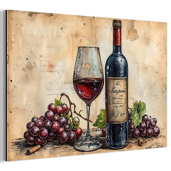 MuchoWow Metallbild Wein - Trauben - günstig online kaufen