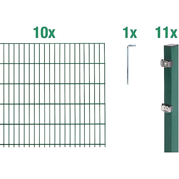 Alberts Doppelstabmattenzaun Grundset, (Set), Höhe: 80-160 günstig online kaufen
