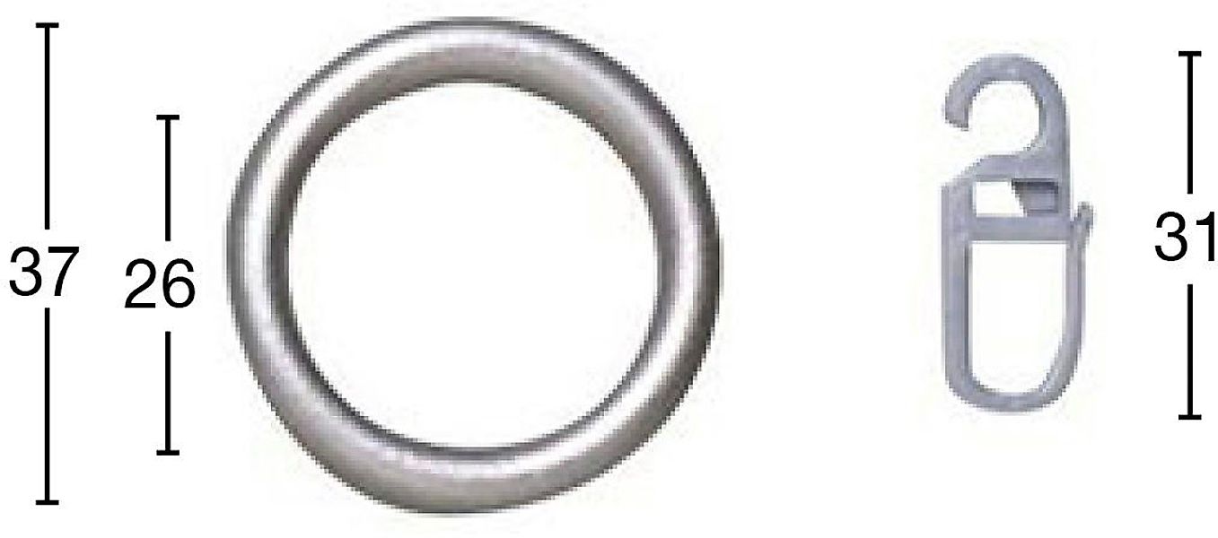 GARESA Gardinenring "Ring mit Haken" Kunststoff, für leichten bis mittelsch günstig online kaufen