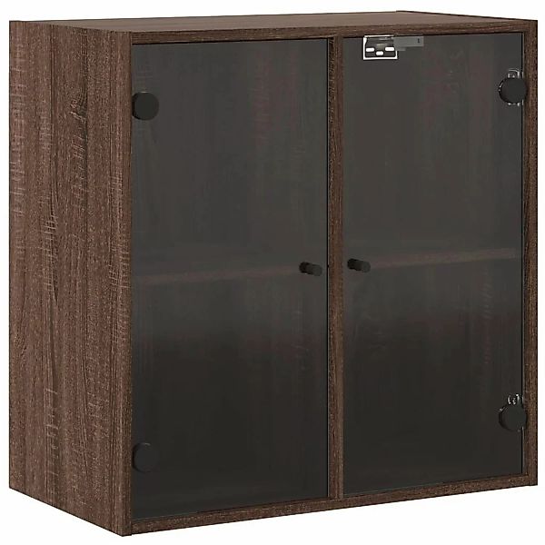 vidaXL Glashängeschrank Wandschrank mit Glastüren Braun Eichen-Optik 68x37x günstig online kaufen