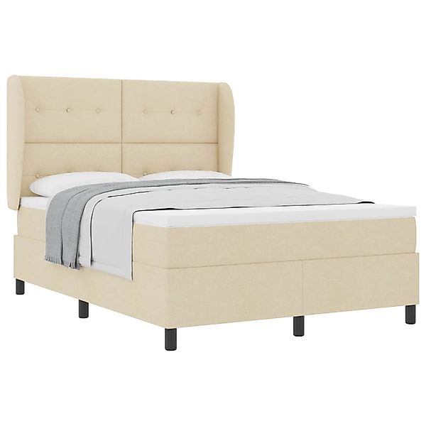 vidaXL Boxspringbett mit Matratze Creme 140 x 200 cm Stoff 3340569 günstig online kaufen