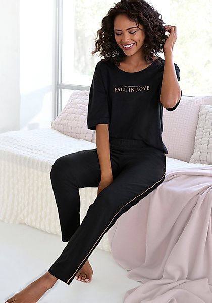 Vivance Dreams Pyjama, (2 tlg.), mit schönem Foildruck günstig online kaufen