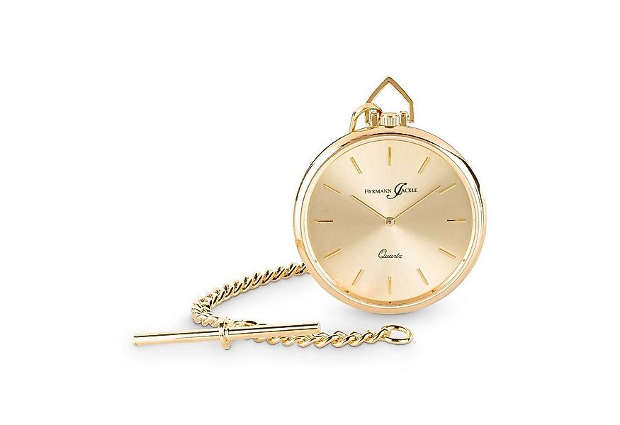 Hermann Jäckle Taschenuhr Dresden II Vergoldet, Quarzwerk, 40 mm, Mineralgl günstig online kaufen