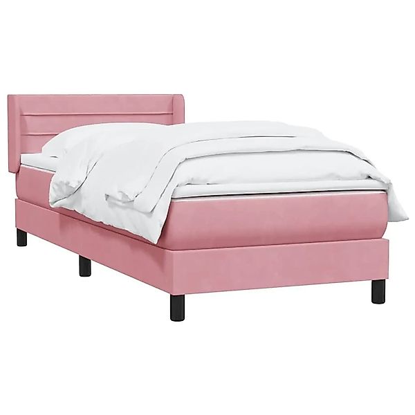 vidaXL Boxspringbett mit Matratze Rosa 90x220 cm Samt 3318230 günstig online kaufen