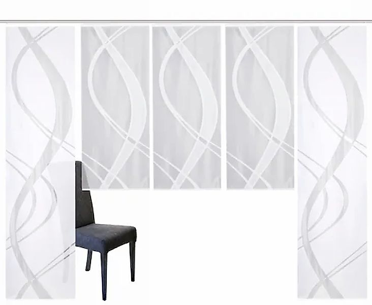 HOME WOHNIDEEN Schiebegardine »TIBASA« Paneelwagen 5 Stk. tlg. halbtranspar günstig online kaufen