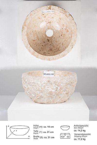 wohnfreuden Aufsatzwaschbecken Erosi Marmor Waschbecken 30 günstig online kaufen