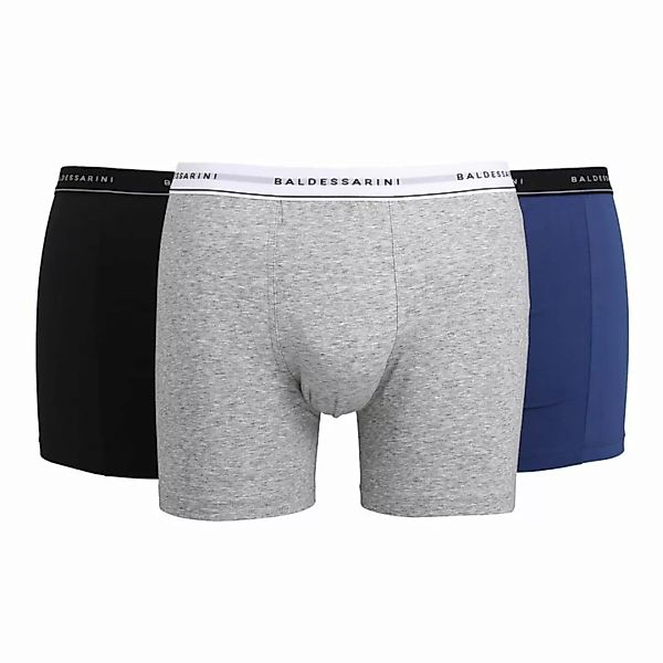 BALDESSARINI Herren Boxer-Shorts 3er Pack - Pants, Stretch Cotton Grau/Schw günstig online kaufen