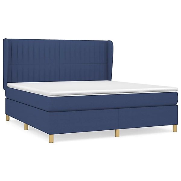 vidaXL Boxspringbett mit Matratze Blau 160x200 cm Stoff1372653 günstig online kaufen