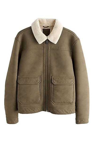Next Lederjacke Kunstleder-Jacke mit Kragen und Borgfutter (1-St) günstig online kaufen