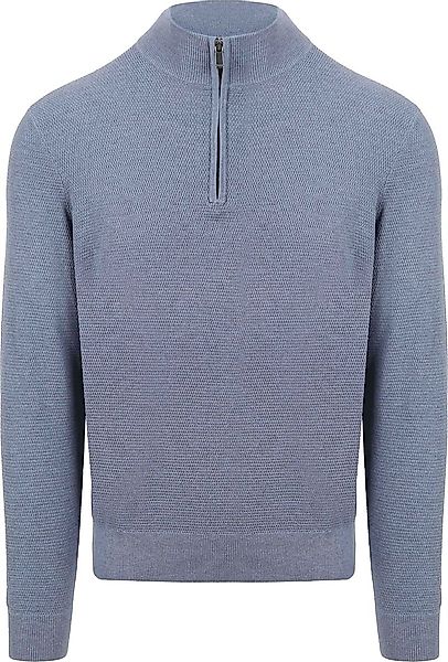 Suitable Structure Half Zip Pullover Blau - Größe M günstig online kaufen