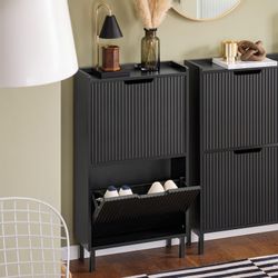 SoBuy Schuhkipper mit 2 Klappen Schuhschrank Schmal für Diele Flur FSR177-S günstig online kaufen