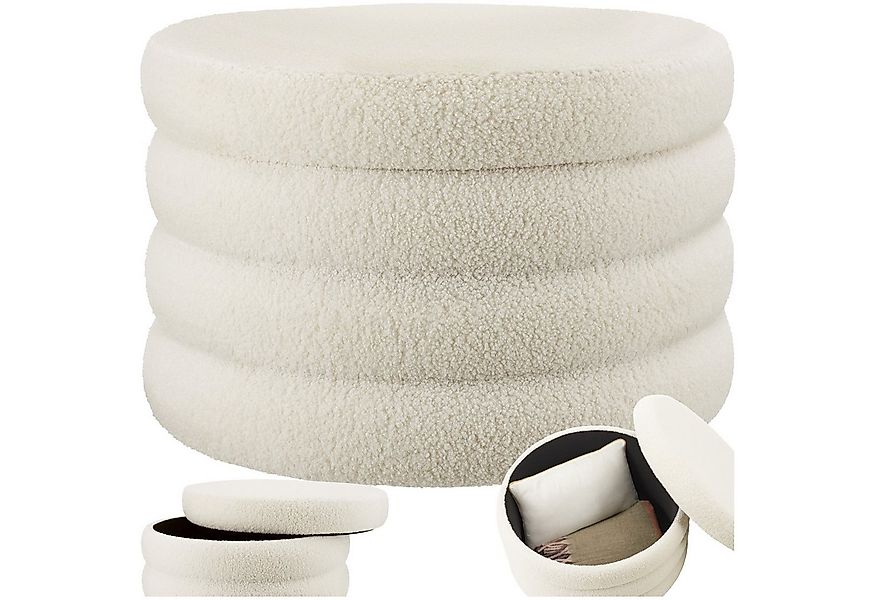 tectake Sitzhocker Schminkhocker Altu XL, gepolstert, Stauraum, rund günstig online kaufen