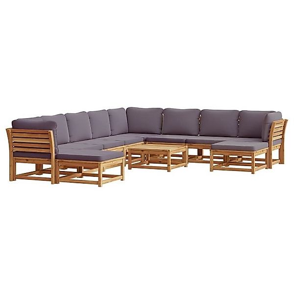 vidaXL Sofaelement 11-tlg. Garten-Lounge-Set mit Kissen Massivholz (1 St) günstig online kaufen