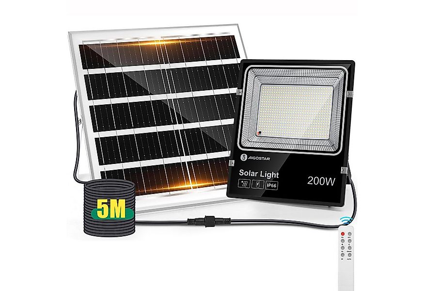 Aigostar Flutlichtstrahler Solar LED Strahler Außen mit Große Solarpanel,5 günstig online kaufen