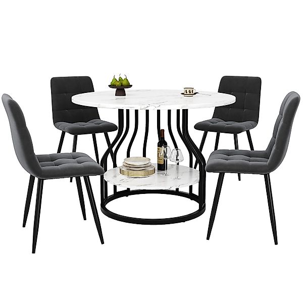 MODFU Essgruppe Stylisches Esstisch,Esszimmerstühle,Esstisch-Set, (5-teilig günstig online kaufen