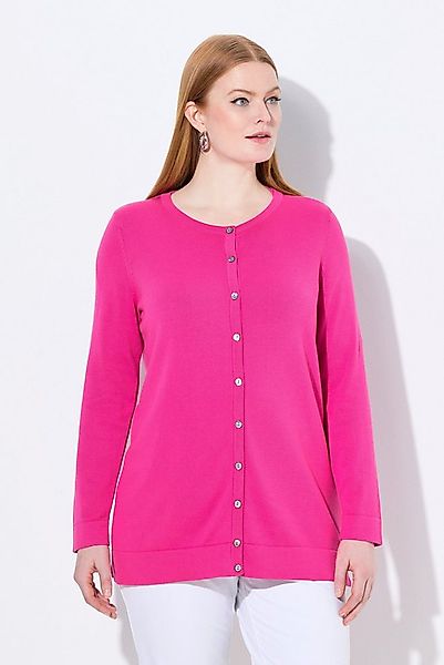 Ulla Popken Strickjacke Twinset-Strickjacke Rundhals Langarm Pima Cotton günstig online kaufen