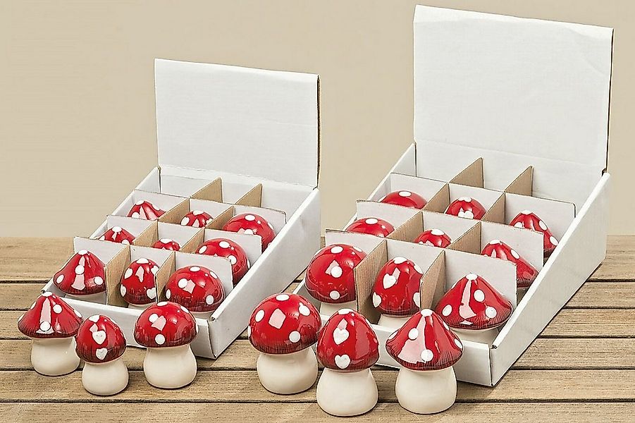 BOLTZE GRUPPE GmbH Dekofigur Pilz Fliegenpilz Dolomit Dekopilz rot weiß 3er günstig online kaufen