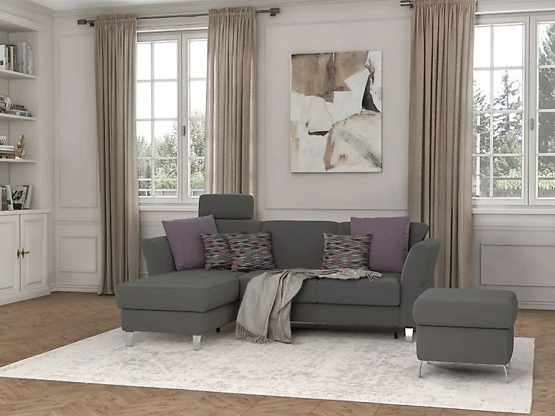 sit&more Ecksofa »Visby L-Form«, wahlweise mit Bettfunktion und Bettkasten, günstig online kaufen