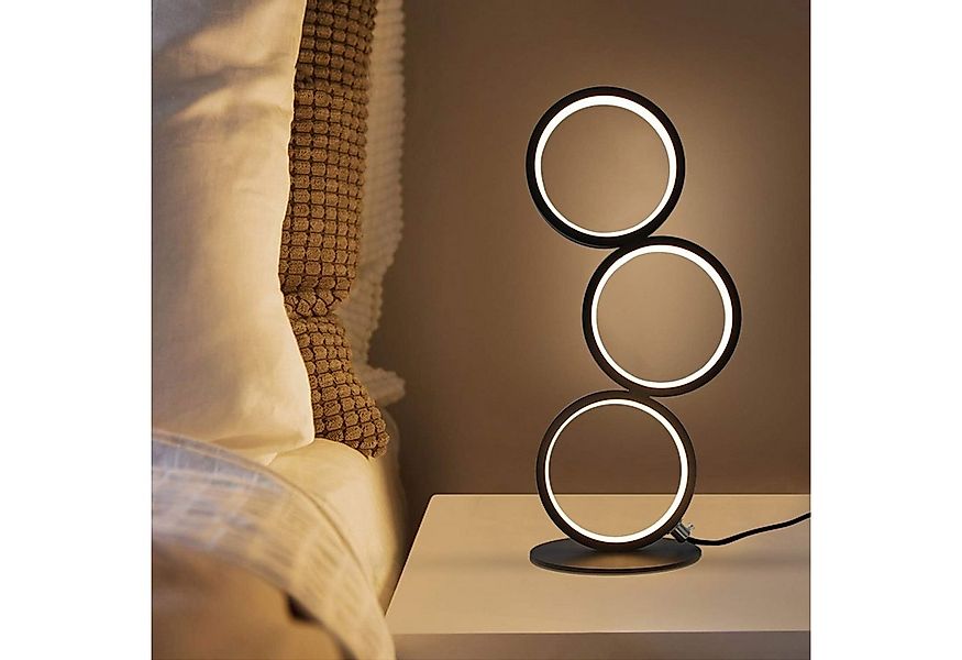 Nettlife LED Nachttischlampe Schwarz Touch Dimmbar Ring Modern Schreibtisch günstig online kaufen