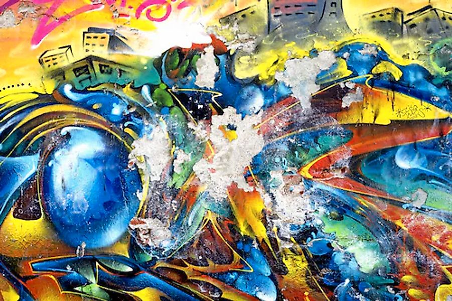 queence Acrylglasbild »Kunstwerk« Abstrakt   Gebäude   Graffiti   Kunst Fin günstig online kaufen