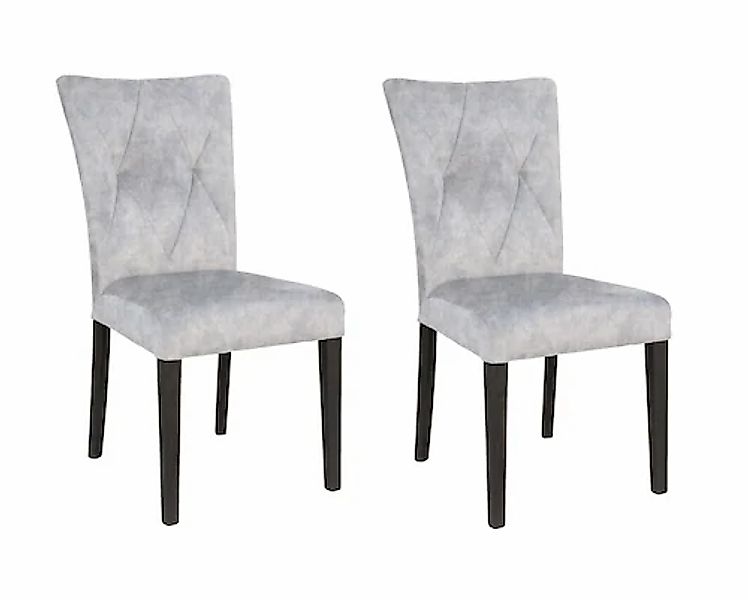 Home affaire 4-Fußstuhl "Diamond" (Set) 2 Stk. Samtvelours Sitz und Ruecken günstig online kaufen
