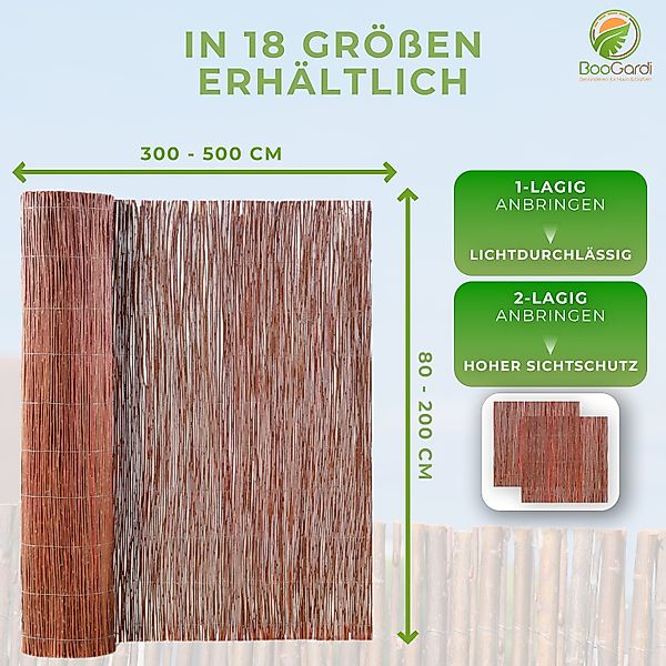 BooGardi Weidenzaun Weidenmatte mit Kabelbindern, (Höhe günstig online kaufen