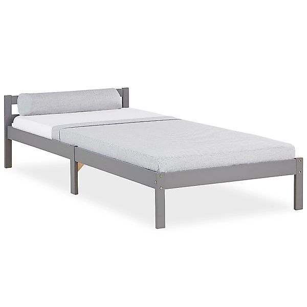 Homestyle4u Holzbett Jugendbett Kinderbett 90x200 Grau Bett günstig online kaufen