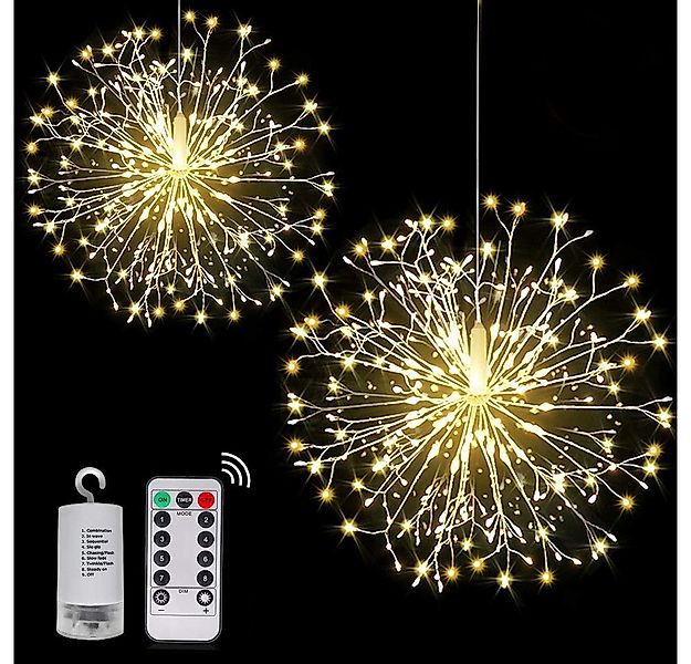 Sunicol LED-Lichterkette Feuerwerk, Starburst Beleuchtun, 8 Modi Batteriebe günstig online kaufen