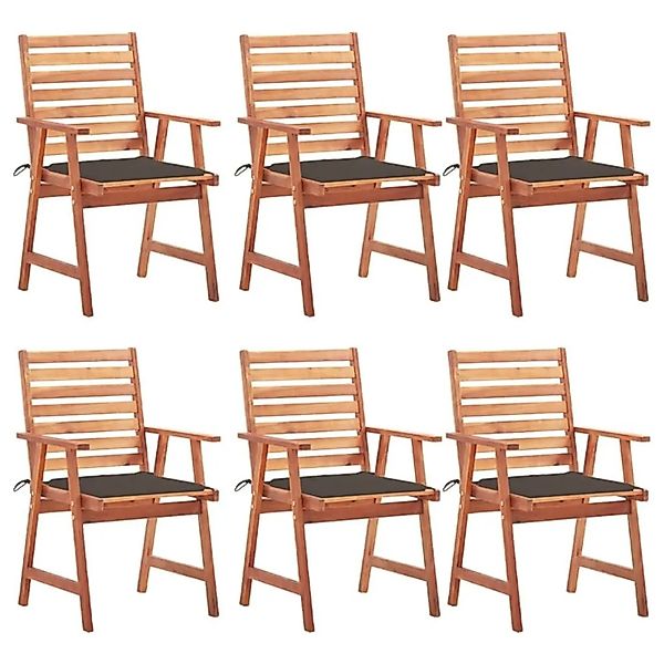 vidaXL Garten-Essstühle 6 Stk mit Kissen Massivholz Akazie 3078355 günstig online kaufen