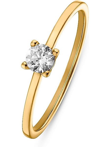 CHRIST Fingerring CHRIST Damen-Damenring 375er Gelbgold Zirkonia, Zirkonia günstig online kaufen