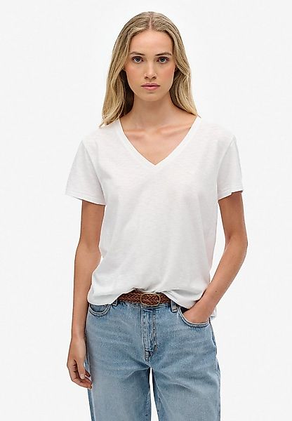 Superdry T-Shirt STUDIOS SLUB EMB VEE TEE Baumwollmischung, relaxed fit günstig online kaufen