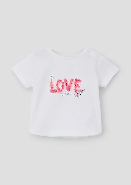 s.Oliver Kurzarmshirt T-Shirt mit Glitzerprint Applikation, günstig online kaufen