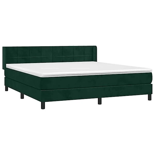 vidaXL Boxspringbett mit Matratze Dunkelgrün 180x200 cm Samt 3130976 günstig online kaufen