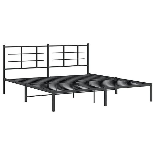 vidaXL Bettgestell mit Kopfteil Metall Schwarz 183x213 cm 355566 günstig online kaufen