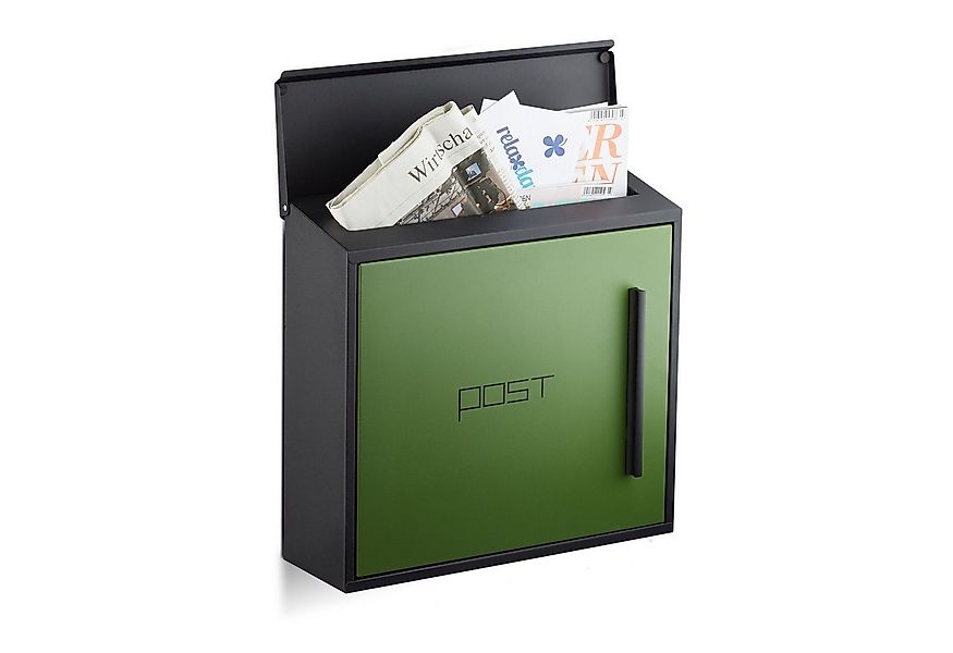 relaxdays Briefkasten mod, Schwarz-Grün günstig online kaufen