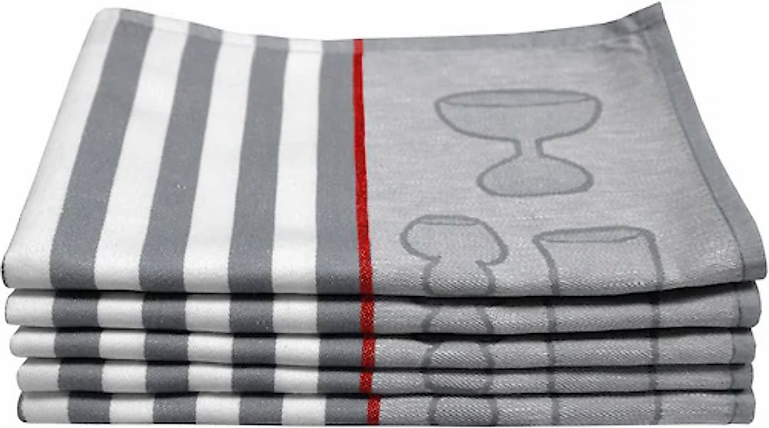 Dyckhoff Geschirrtuch »Gläser / Halbleinen«, (Set, 5 tlg.), mit Gläser & St günstig online kaufen