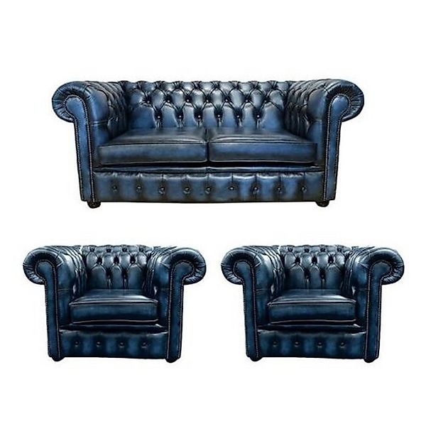 JVmoebel Sofa Chesterfield 2+1+1 Ledersofa Textil Couch Stoff Polster Sofa, günstig online kaufen