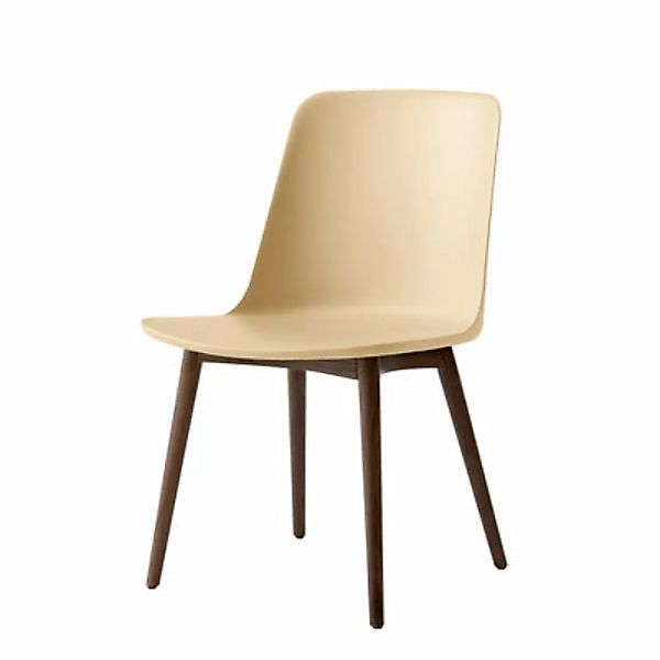 Stuhl Rely HW71 plastikmaterial beige holz natur / Recycling-Kunststoff & H günstig online kaufen