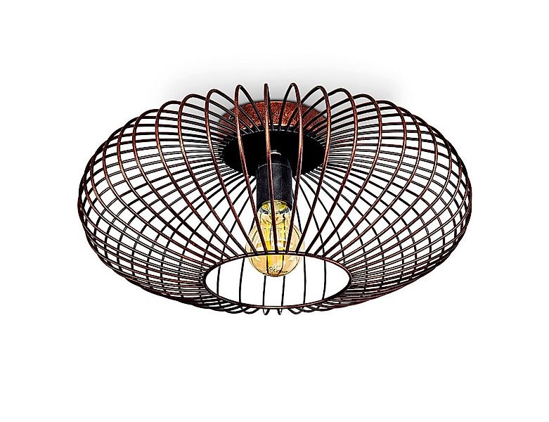 hofstein Deckenleuchte »Pieris« Deckenlampe aus Metall in Schwarz/Kupfer, o günstig online kaufen