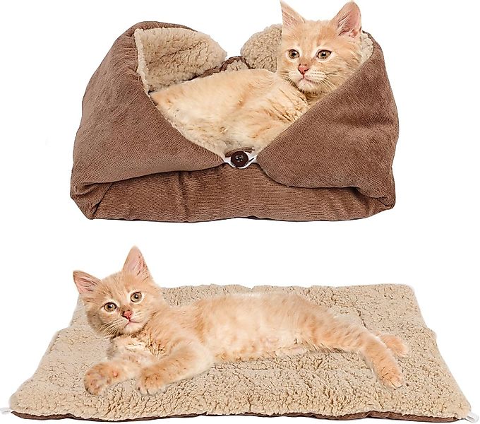 Coonoor Tierbett Katzenbett Matte, 3 in 1 Katzenkissen,Waschbar Katzenbett günstig online kaufen