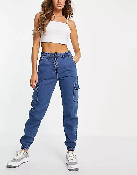 NaaNaa – Lässige Cargo-Jeans in Blau günstig online kaufen