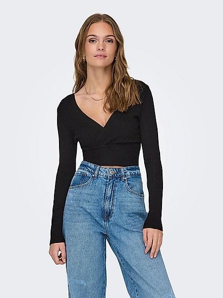 ONLY T-Shirt Gerippt Crop Wickelshirt mit Design Struktur ONLHONOR LS V-NEC günstig online kaufen