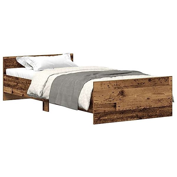 vidaXL Bett Bettgestell ohne Matratze Altholz-Optik 75x190 cm Holzwerkstoff günstig online kaufen