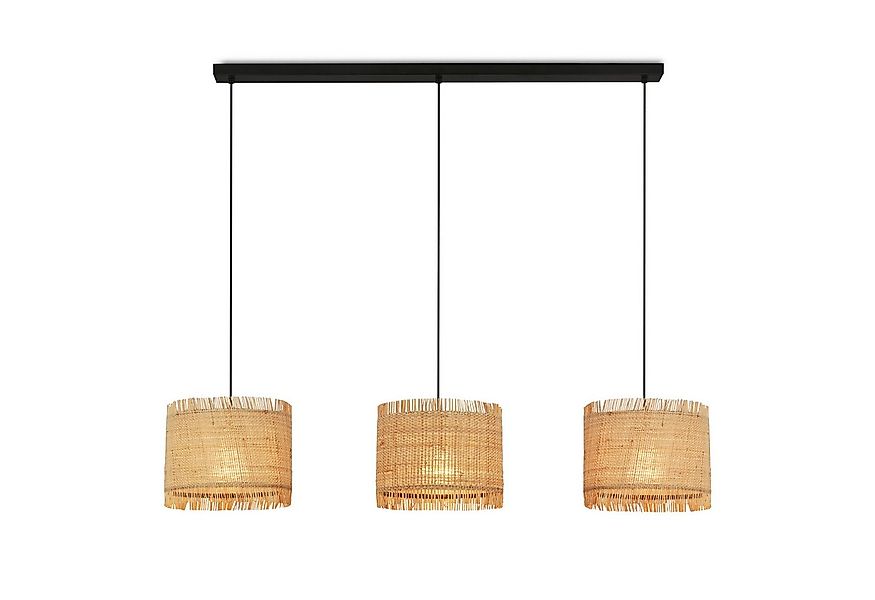 Briloner Leuchten LED Pendelleuchte Hängelampe Natur Stroh Bast 1-&3-flammi günstig online kaufen