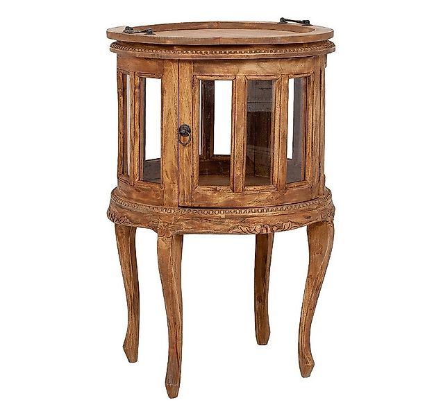 LebensWohnArt Mehrzweckschrank Massivholz Barschrank CORUNA-Rund 50cm Antik günstig online kaufen