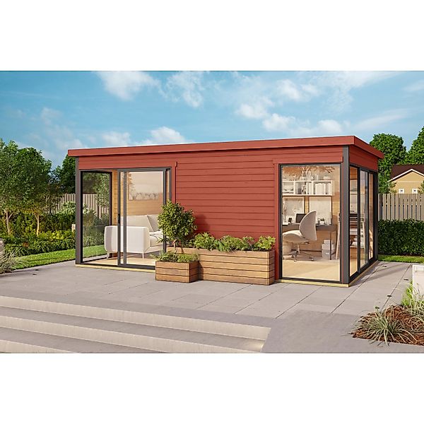 Lasita Maja Gartenhaus Domeo 3 Schwedenrot 509 cm x 322 cm günstig online kaufen