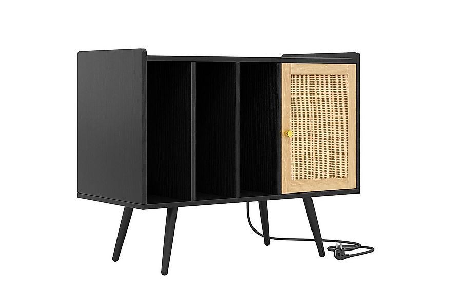 COSTWAY Sideboard, Plattenspieler-Ständer mit Ladestation 80x40x65cm günstig online kaufen