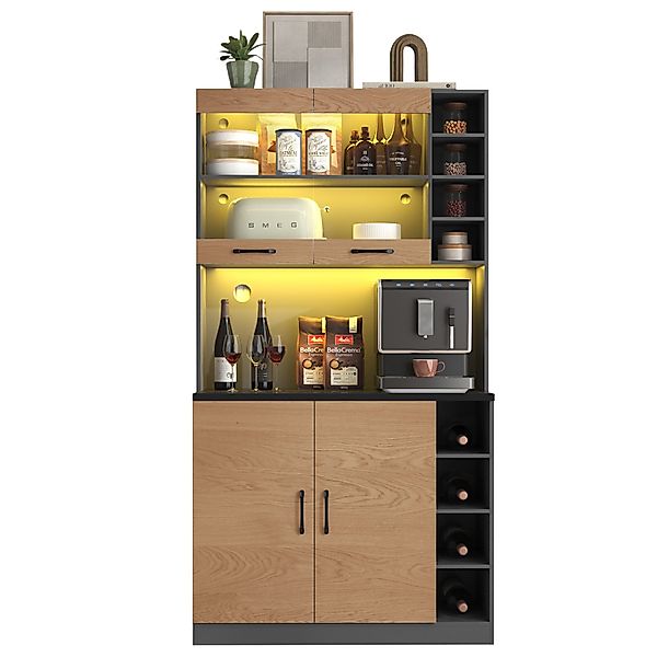 Merax Küchenbuffet Küchenschrank mit LED und günstig online kaufen