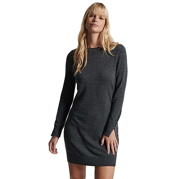 Superdry Studios Merino Knit Kurzes Kleid XL Tar Marl günstig online kaufen
